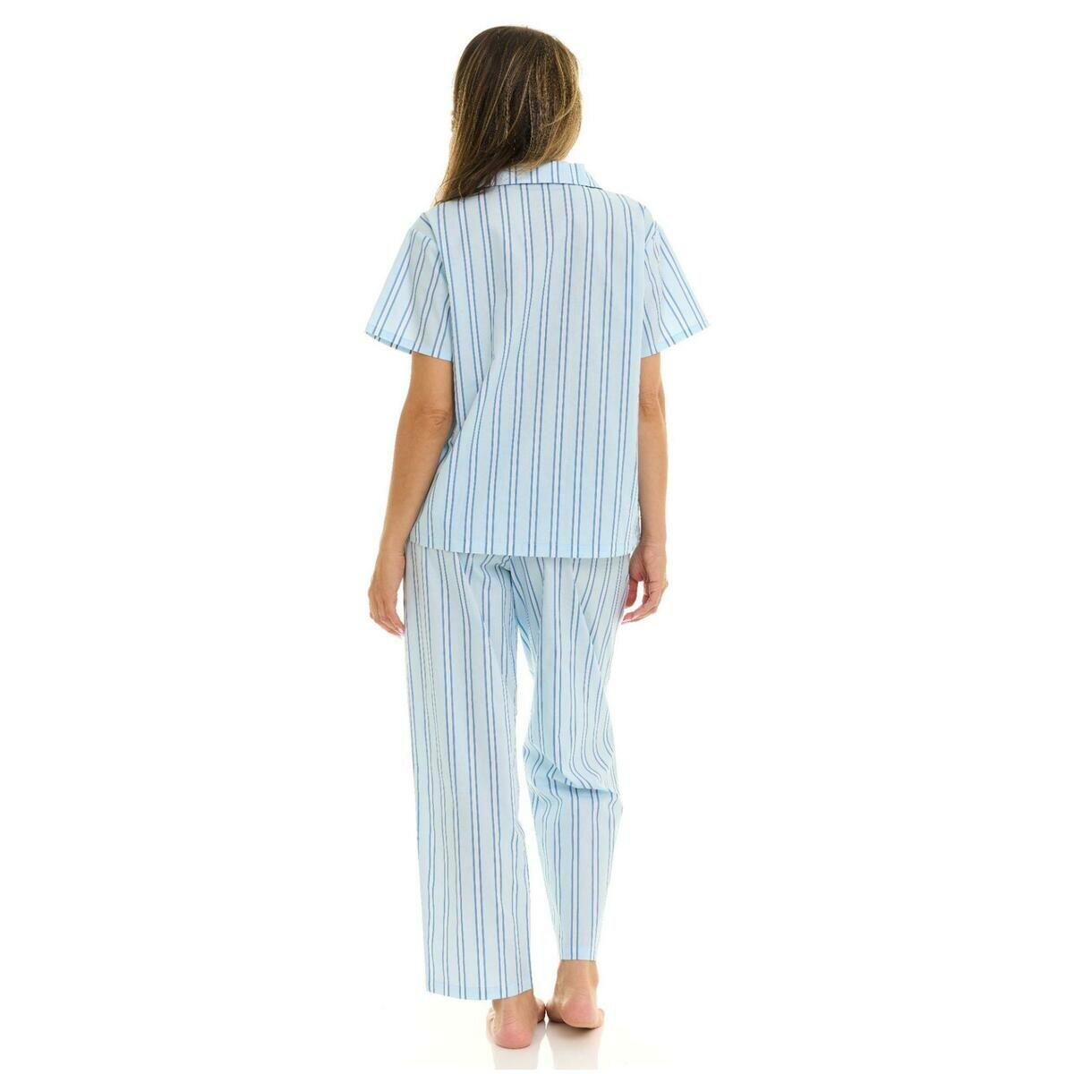 キース へリング レディース パジャマ ブルー ストライプ L