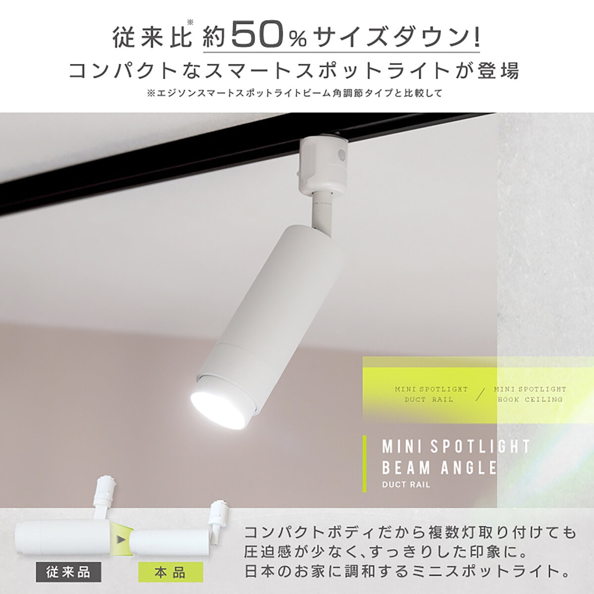 Edison Smart（エジソンスマート）ミニスポットライト ビーム角調節タイプ ダクトレール用 グレー RST-TL167GY