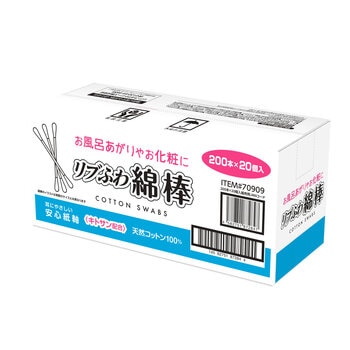 リブふわ綿棒 200本 x 20