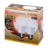 アイリスオーヤマ LED電球 全方向 E26 60型相当 2個セット 電球色 LDA8L-6/W-6T52P