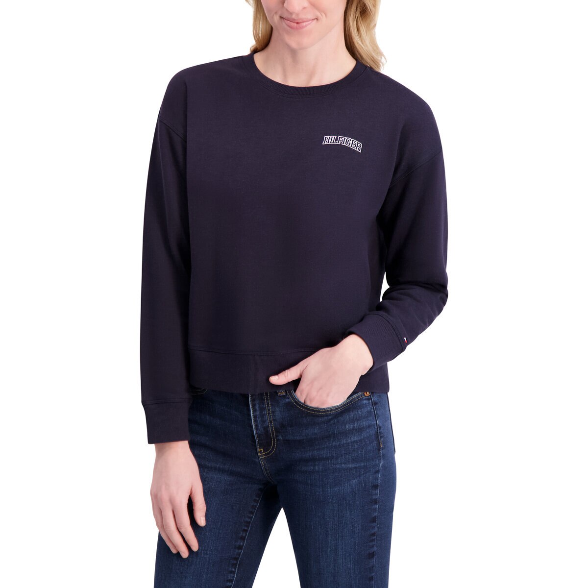 トミーヒルフィガー レディース ロゴ クルースウェットシャツスカイキャプテンM