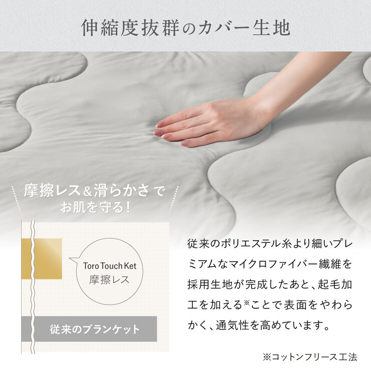 とろタッチケット シングル 140cm x 190cm スモーキーピンク