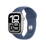 Apple Watch Series 10（GPSモデル）- 42mmシルバーアルミニウムケースとデニムスポーツバンド - M/L
