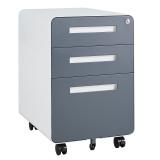 オフィスワゴン キャスター付き 3段オールロック - グレー