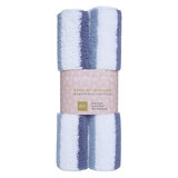 WELHOME バスラグ 45cm x 60cm 2個パック ブルーストライプ