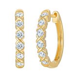 14K イエローゴールド 0.50カラット ダイヤモンド フープピアス
