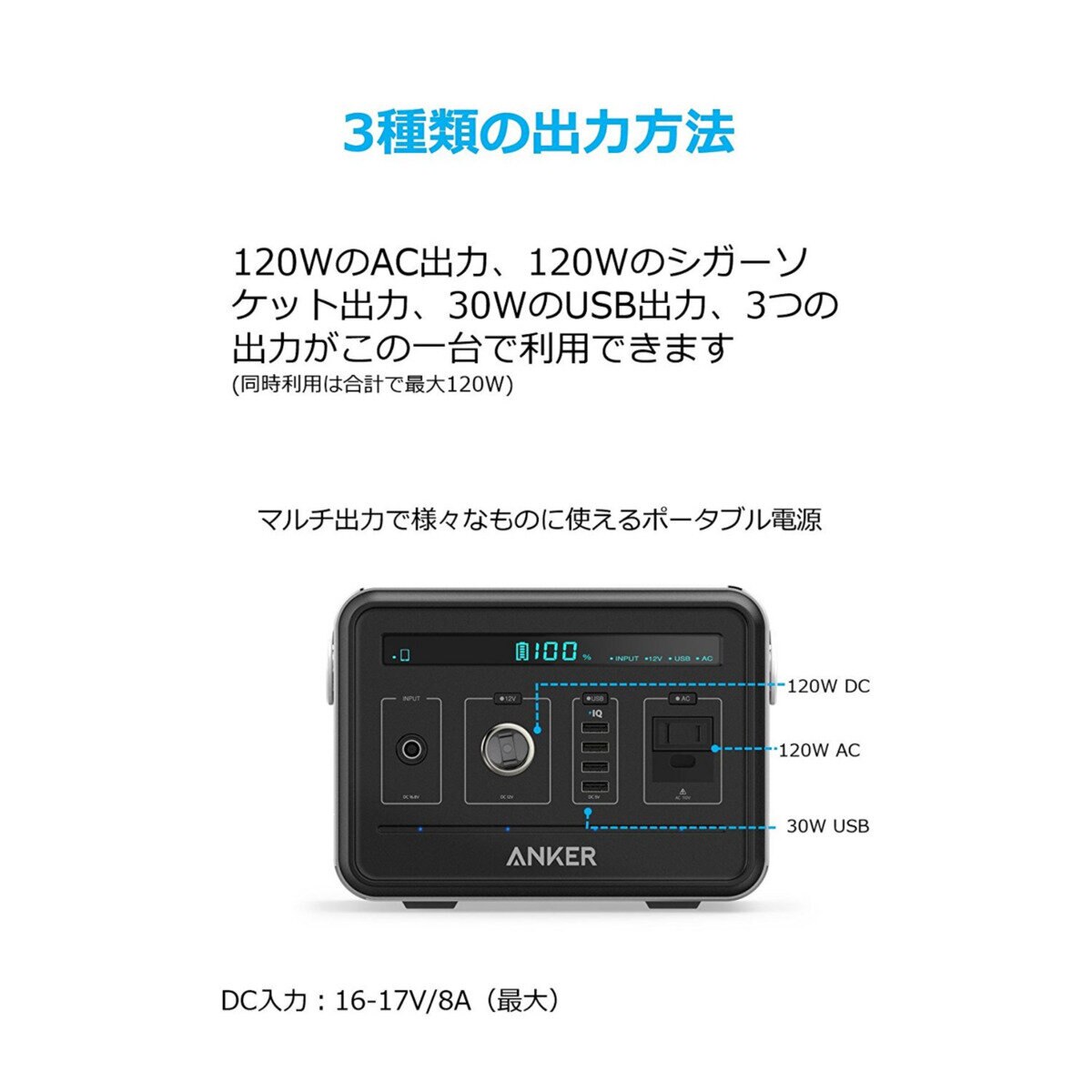 Anker（アンカー）PowerHouse ポータブル電源 14.4V / 434Wh A1701511-9
