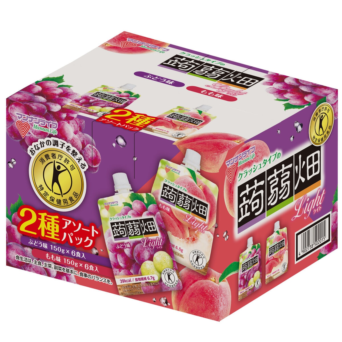 クラッシュタイプの蒟蒻畑ライト パウチアソート 12個入り