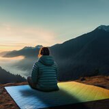 Sierra Designs アウトドアトートブランケット 182 x 182cm レインボー/ネイビー ブレザー