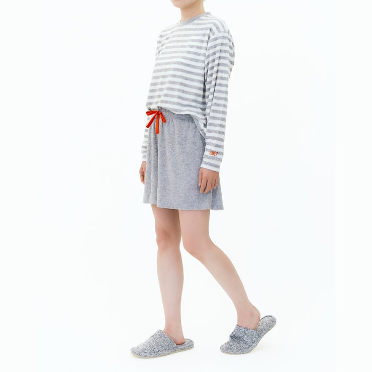 ヘインズ ウィメンズ ラウンジウェアセット グレー/ホワイト M