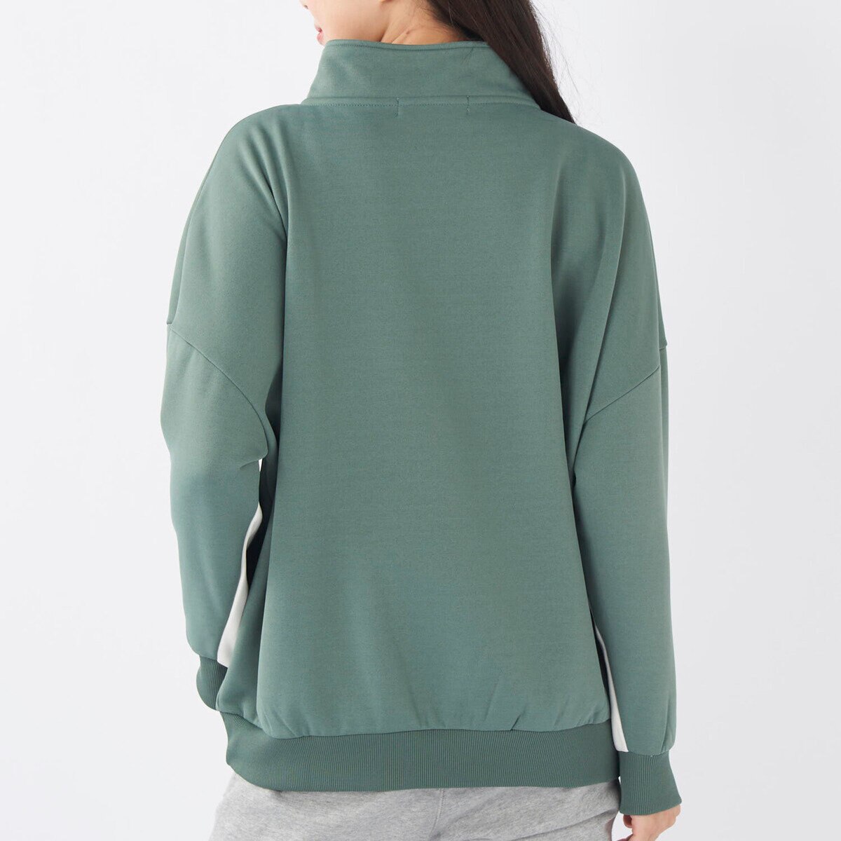 オーシャンパシフィック レディース ハーフジップ スウェットシャツ カーキ L