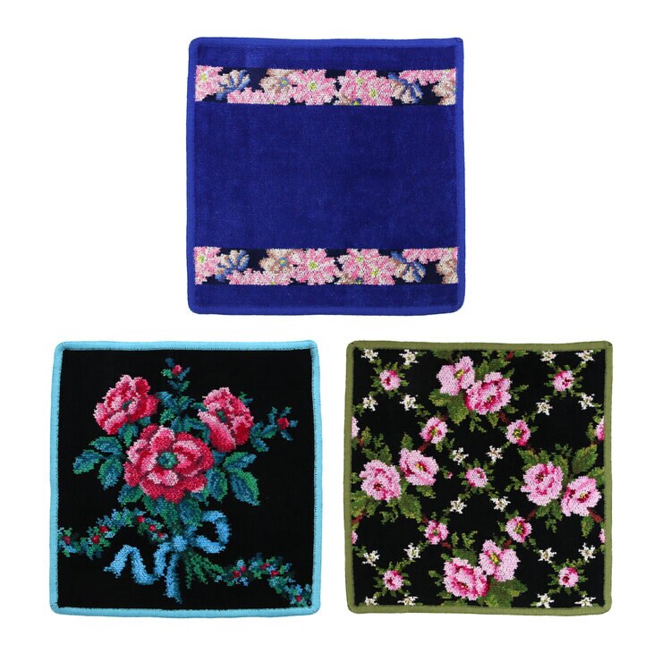 フェイラー ハンドタオル 25 X 25cm 3枚セット コスモス ブルー ロマンス シーグリーン アメリ フォレストグリーン Costco Japan