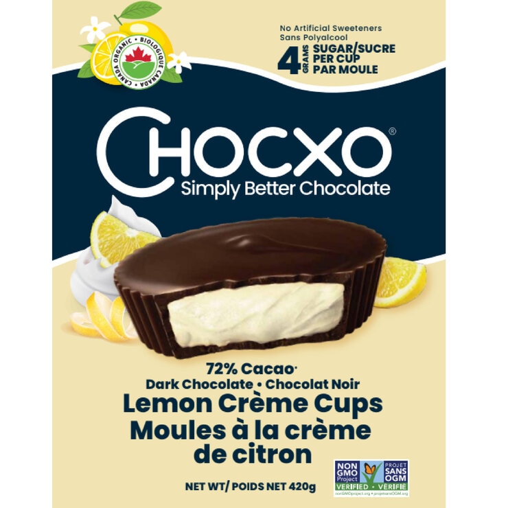 チョコXO ダークチョコレート オーガニック レモンクリームカップ 420g チョコXO ダークチョコレート オーガニック レモンクリームカップ 420g