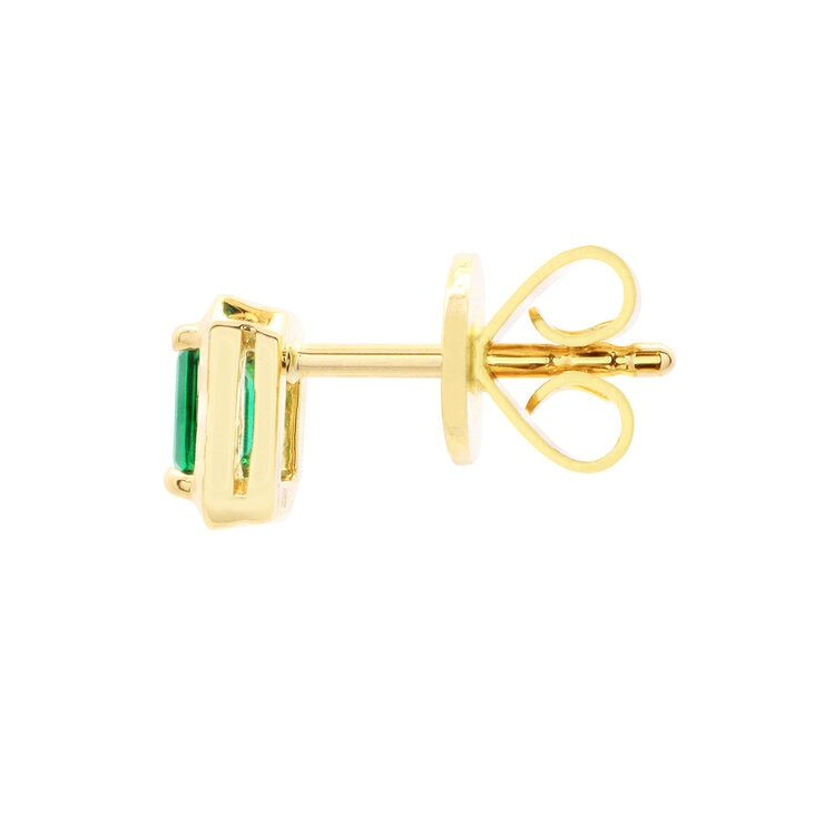 18K イエローゴールド エメラルドカット 合成エメラルド ピアス 18K イエローゴールド エメラルドカット 合成エメラルド ピアス