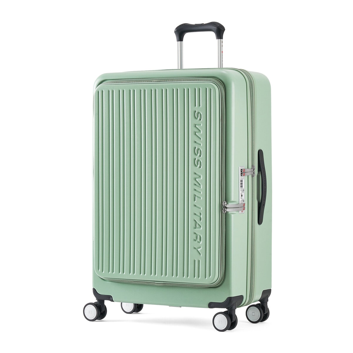スイスミリタリー フロントオープン 28インチ 76L スーツケース ミントグリーン