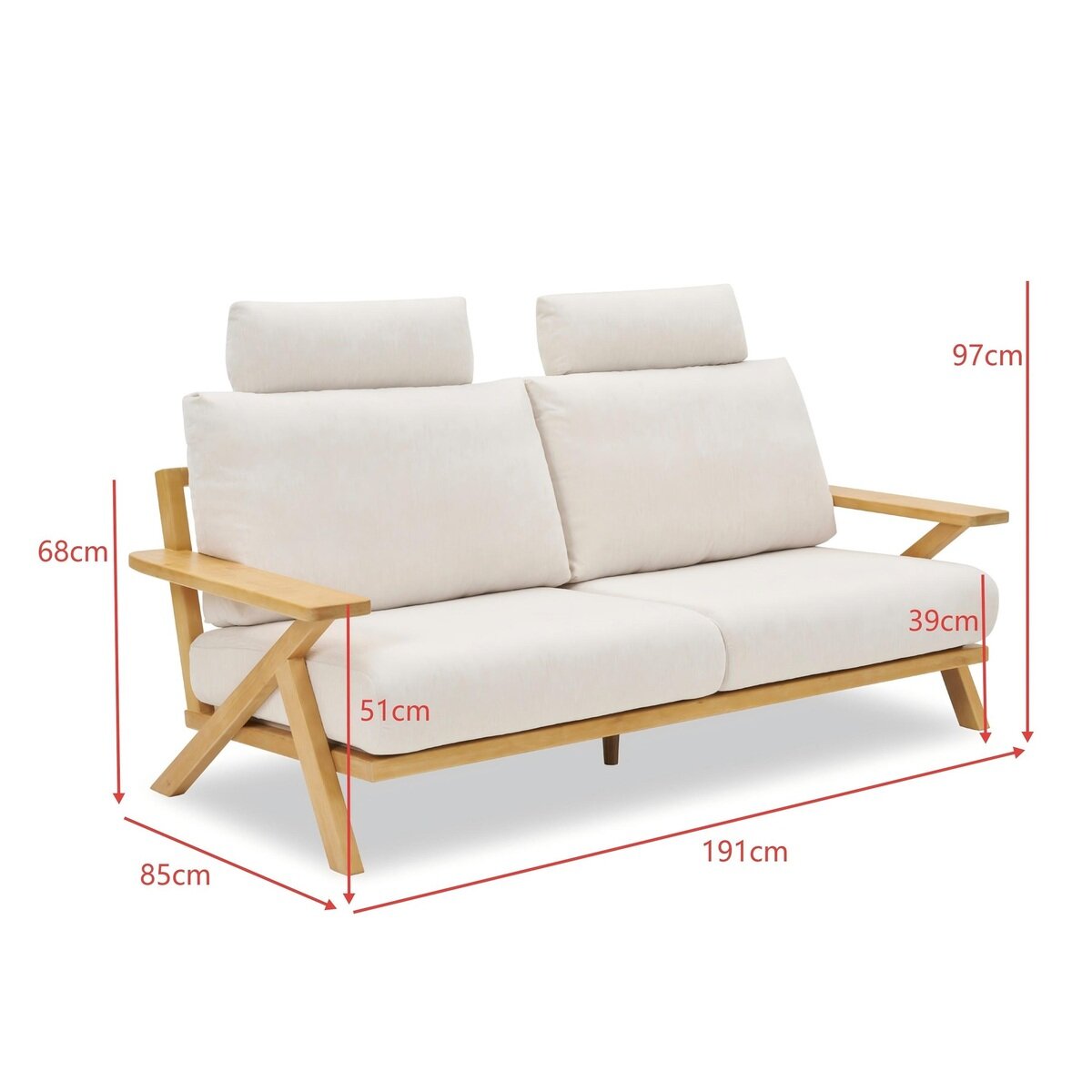 Axis ウッドベースソファ 2.5人掛け