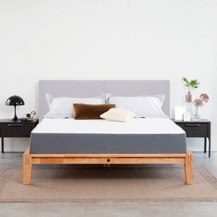 グーグーベッドフレームセット ダブル（カラー：ナチュラル　 ヘッドボード：ライトグレー）