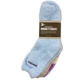 ミネトンカ ラウンジソックス 3足組 ブルー/ベージュ/パープルボーダー ミネトンカ ラウンジソックス 3足組 ブルー/ベージュ/パープルボーダー