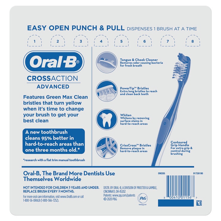 ORAL-B クロスアクション 歯ブラシ 8本セット ORAL-B クロスアクション 歯ブラシ 8本セット