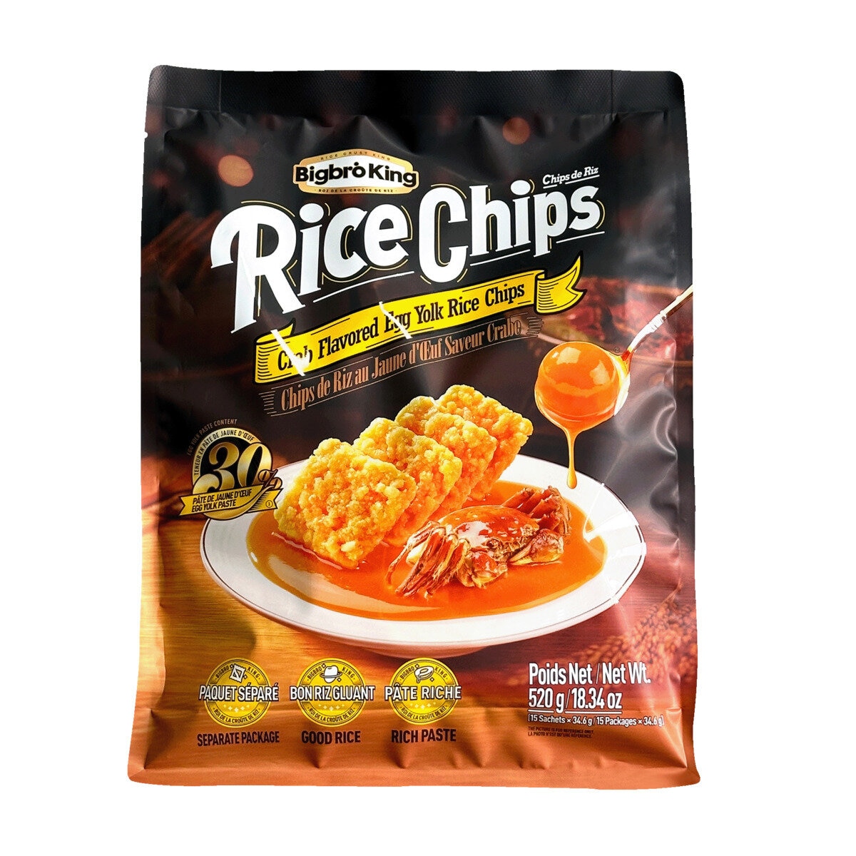 ビッグブロウキング 蟹風味 エッグヨーク ライスチップス 520g