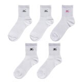 ミズノ レディース クルーソックス 5枚組 ホワイト