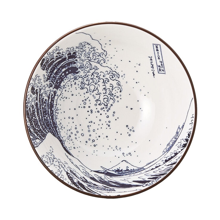 北斎富士 17.5cm そば丼 美濃焼