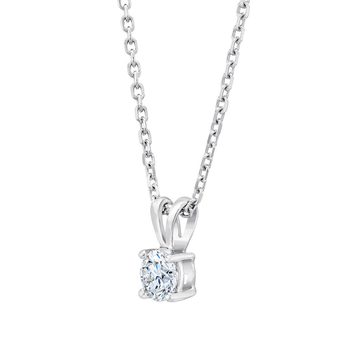 14K ホワイトゴールド 0.50カラット ソリティア ダイヤモンド ネックレス