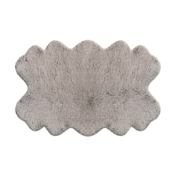Mon Chateau フェイクファーラグ 60 x 99cm ブラウンティッピング