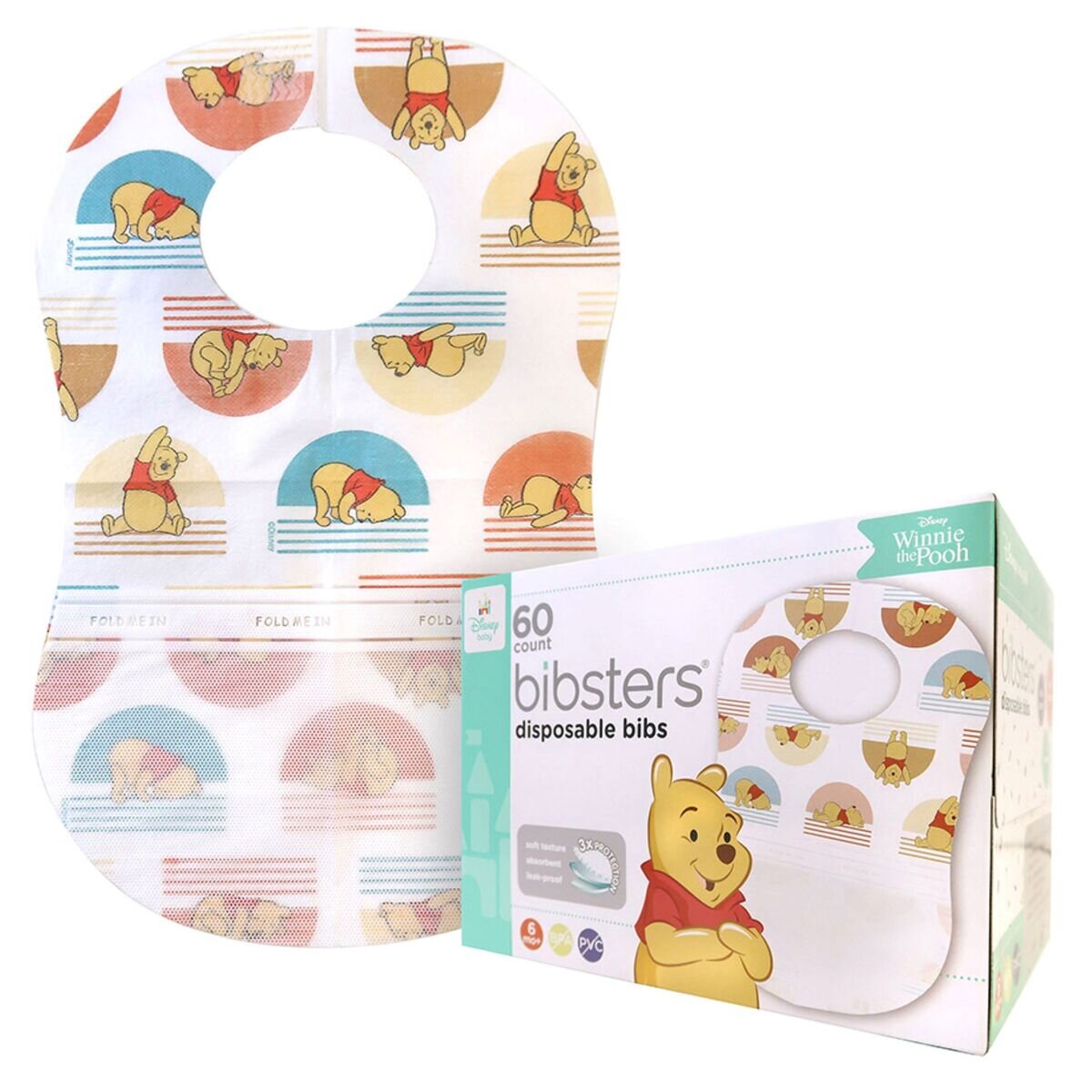 ディズニービブスター 使い捨てエプロン60枚入り プー ディズニービブスター 使い捨てエプロン60枚入り プー