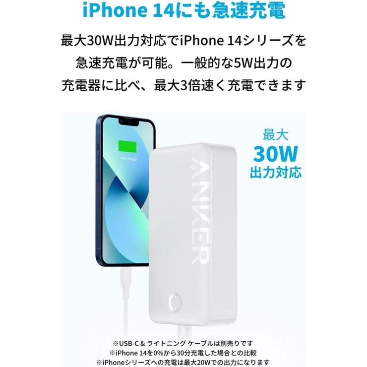 Anker（アンカー）347 Power Bank (PowerCore 40000) モバイルバッテリー ホワイト A1377022