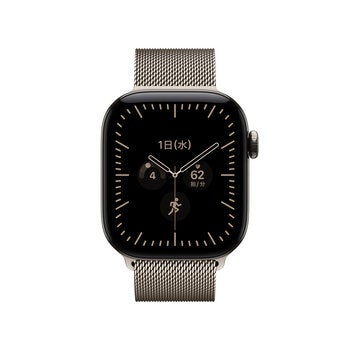 Apple Watch S12 GPS+Cellular 46mm ナチュラルチタニウムケースとナチュラルミラネーゼループ - S/M