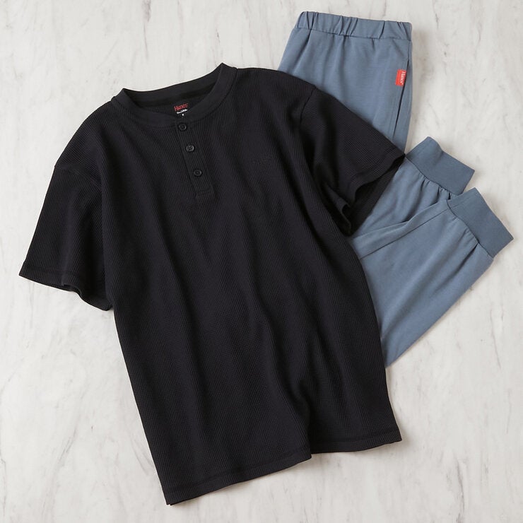 ヘインズ メンズ ラウンジウェアセット チャコール/ブルー XL ヘインズ メンズ ラウンジウェアセット チャコール/ブルー XL