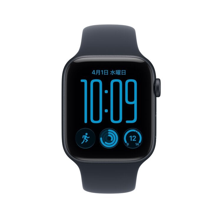 Apple Watch SE3 GPS 44mm ミッドナイトアルミニウムケースとネイビーブルースポーツバンド - M/L