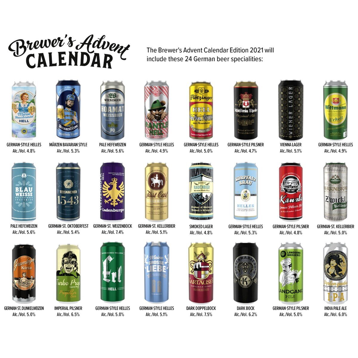 カレア アドベントカレンダー ビール 500ml x 24 缶