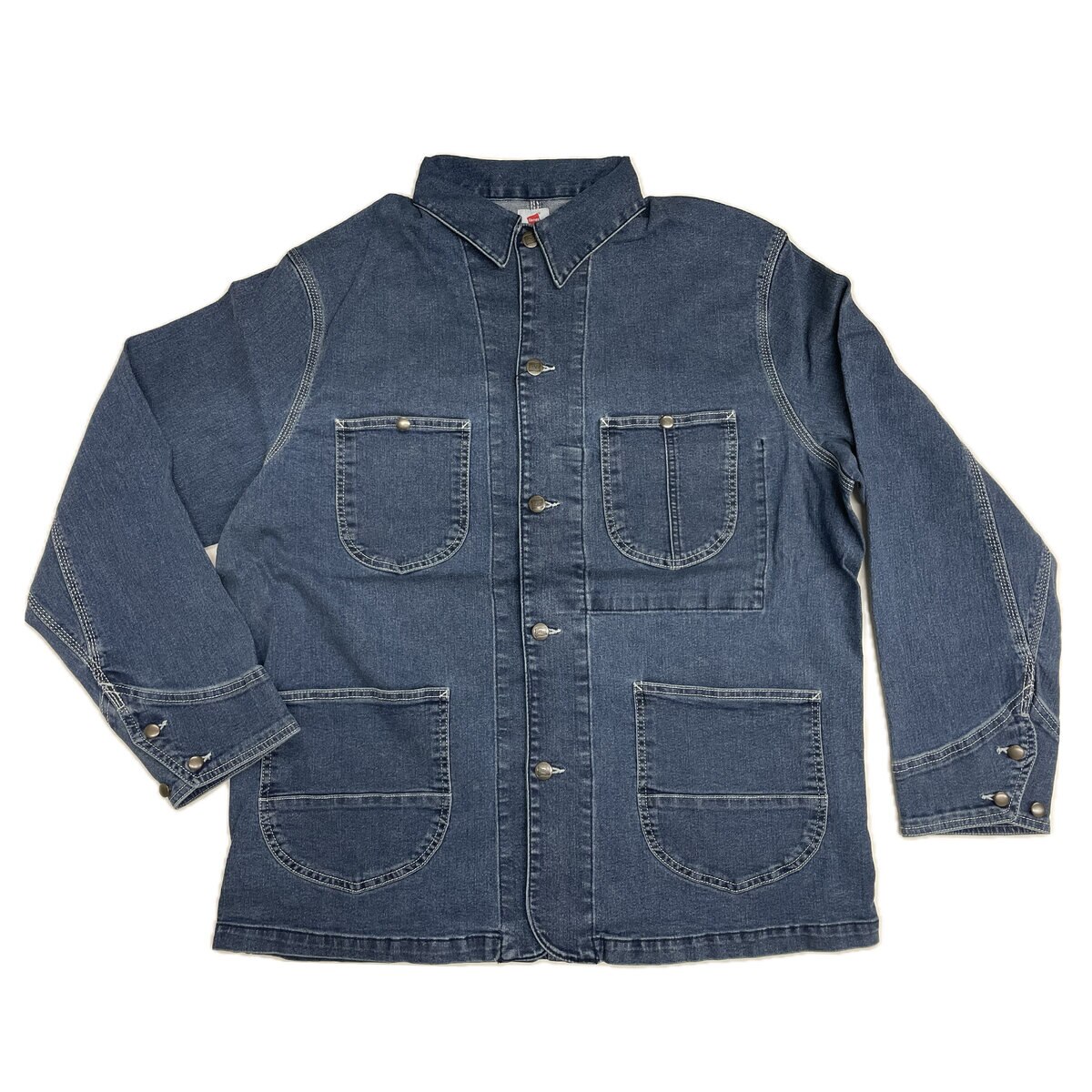 ヘインズ BIG SIZE ストレッチデニムカバーオール / ブルー / 2L ヘインズ BIG SIZE ストレッチデニムカバーオール / ブルー / 2L