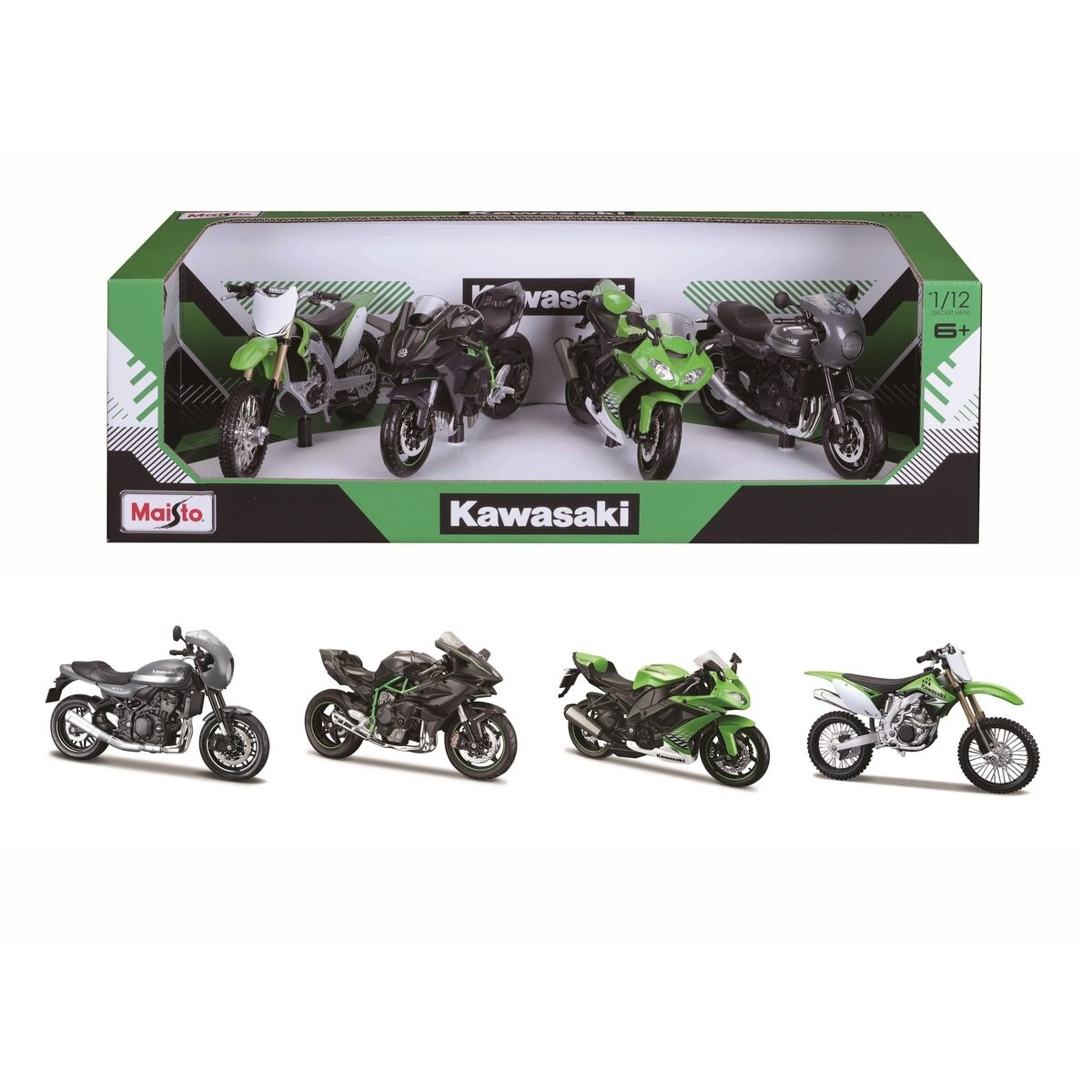 新品　マイスト 1/12スケール kawasaki モーターサイクル　４台セット