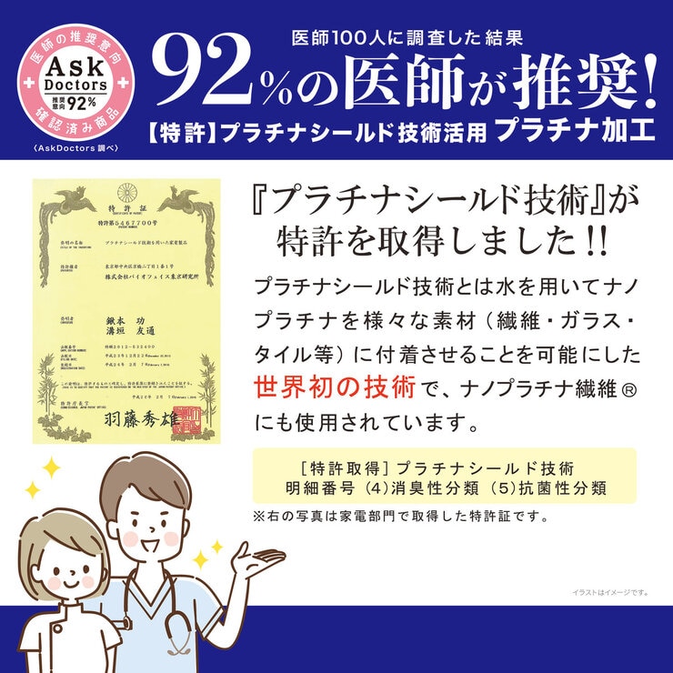 Ask Doctors 抗菌防臭枕カバー 43cm x 63cm 2枚組 ピンク