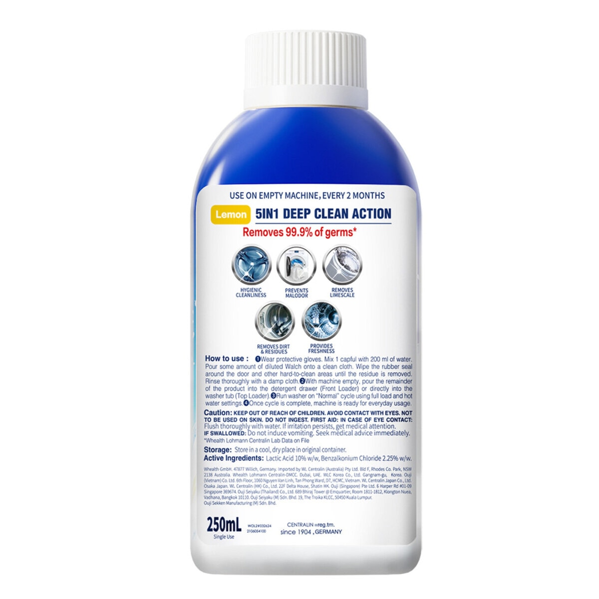 Walch（ウォルシュ）洗濯槽クリーナー (レモン) 3本セット