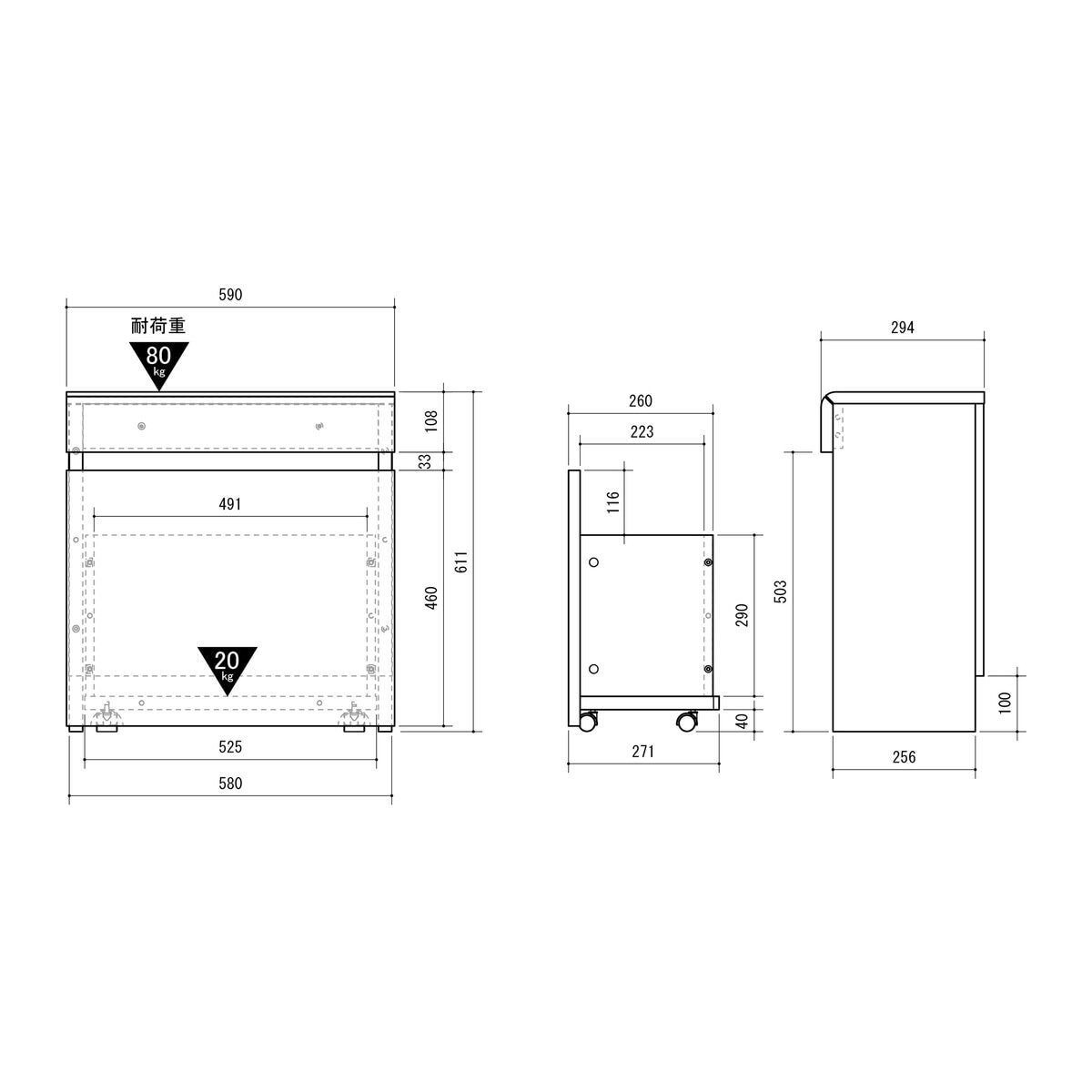 朝日木材加工 L-forme ベンチボックス LFM-6060BC-NA