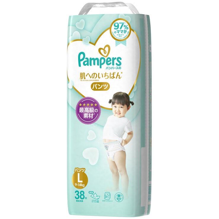 パンパース はじめての肌へのいちばん パンツL (9-14kg) 114枚 (38枚x3パック) パンパース はじめての肌へのいちばん パンツL (9-14kg) 114枚 (38枚x3パック)