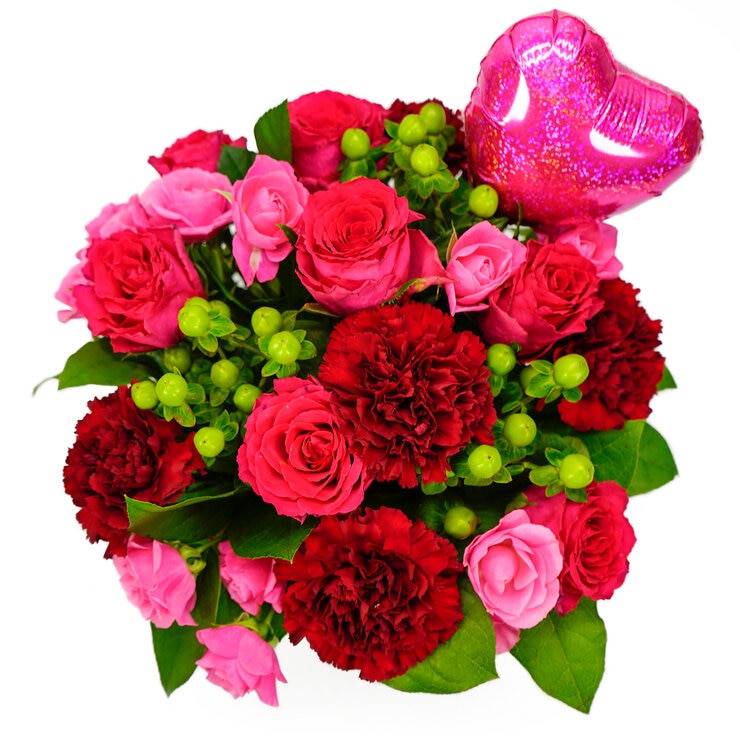 ハートバルーンアレンジメント ピンク