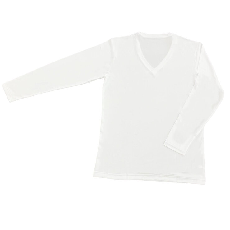ミズノ メンズ Vネック ロングTシャツ 2枚組 ホワイト M