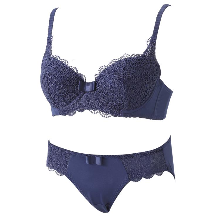トリンプ・インターナショナル・ジャパン ブラ＆ショーツ セット ケミカルレース ダークネイビー C70