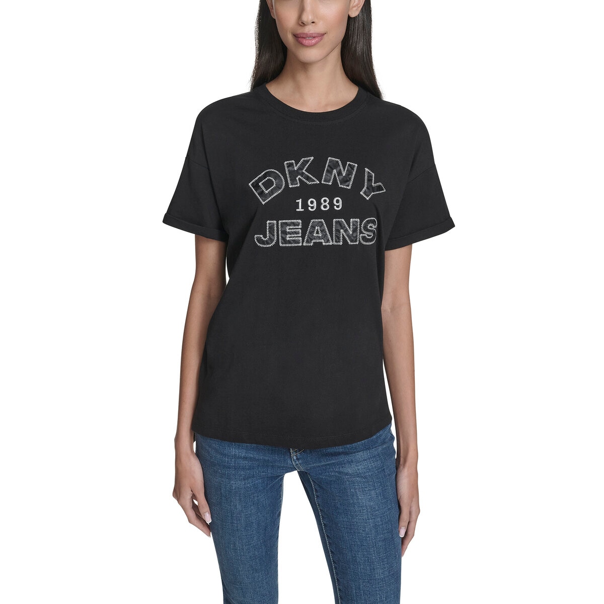 DKNY レディース 半袖 ロゴ Ｔシャツ ブラック S