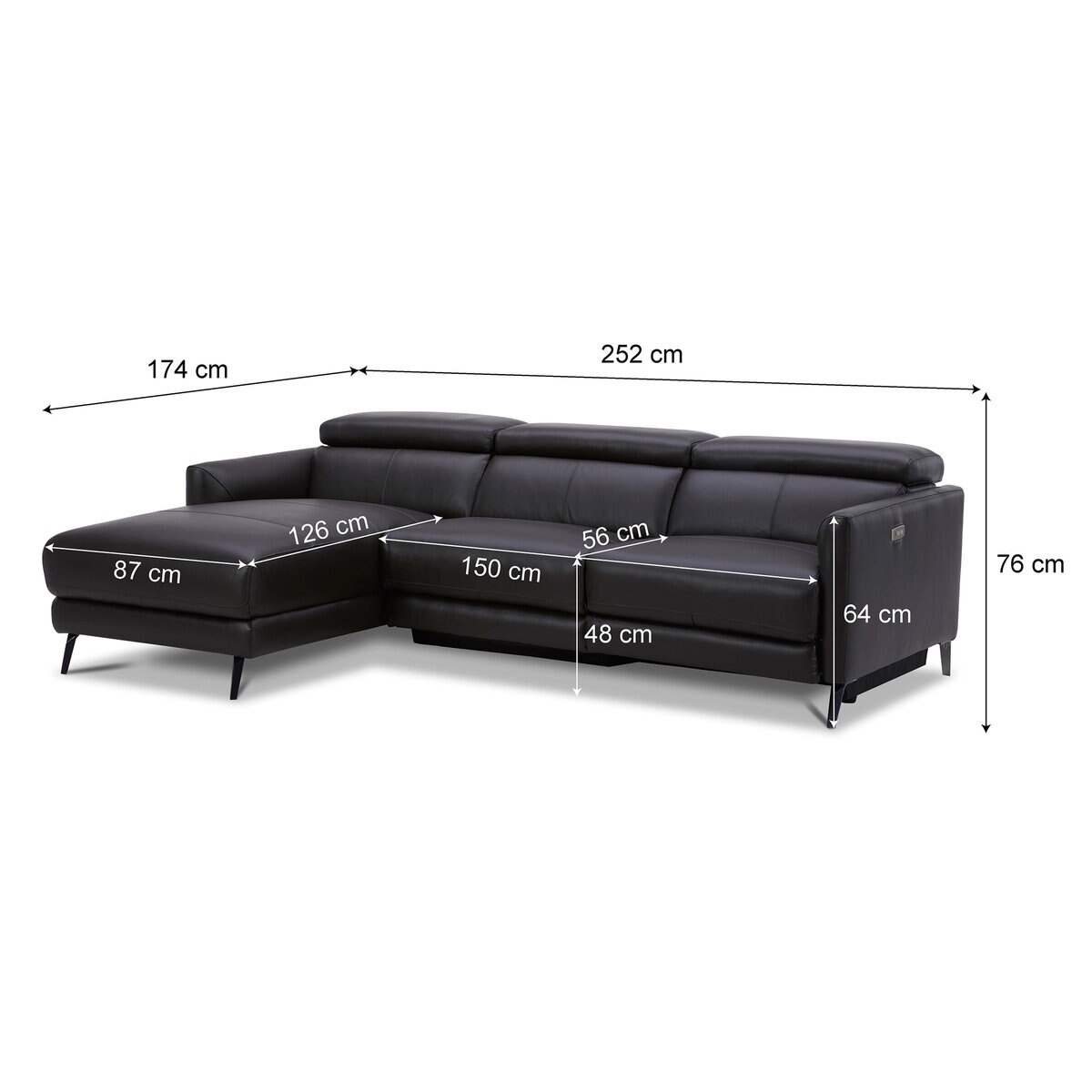 Gilman Creek Furniture 電動 革製リクライニングソファー