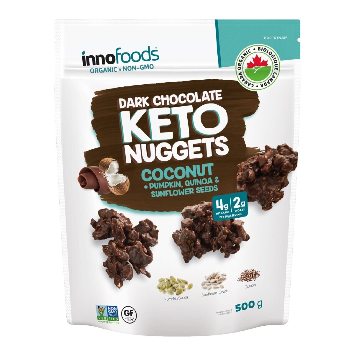 イノフーズ オーガニック ダークチョコレート ケト ナゲッツ 500g Costco Japan