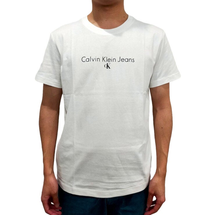 カルバンクラインジーンズ メンズ ロゴ 半袖 Tシャツ ホワイト M カルバンクラインジーンズ メンズ ロゴ 半袖 Tシャツ ホワイト M