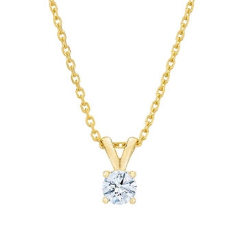 14K イエローゴールド 0.50カラット ソリティア ダイヤモンド ネックレス