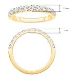 18K イエローゴールド 0.50カラット ダイヤモンド ハーフエタニティ リング