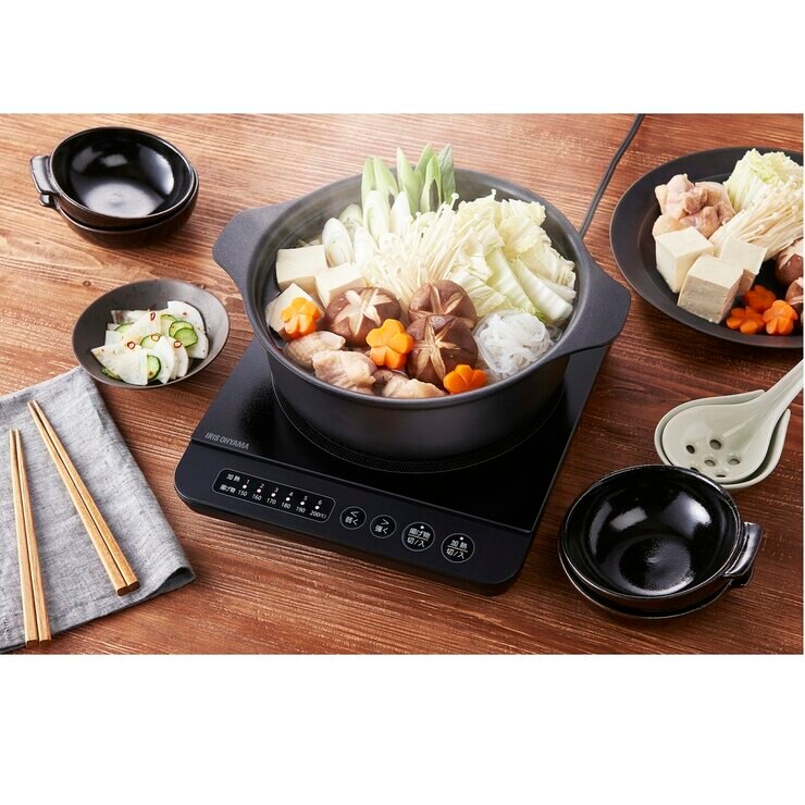 アイリスオーヤマ コンロ鍋セット IHKP-3724-B 1400W